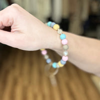 Clay and Glass Bead Accent Key Ring