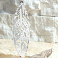 Brass Metal Leaf Filigree Earrings