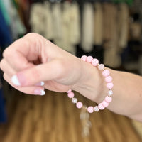 Clay and Glass Bead Accent Key Ring