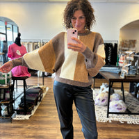 Colorblock Dolman Sleeve Sweater