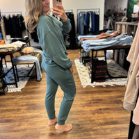 Scuba Crewneck Pullover & Jogger 2-Piece Set - Ash Jade