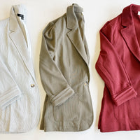 Danica - Shirred Sleeve Textured Blazer
