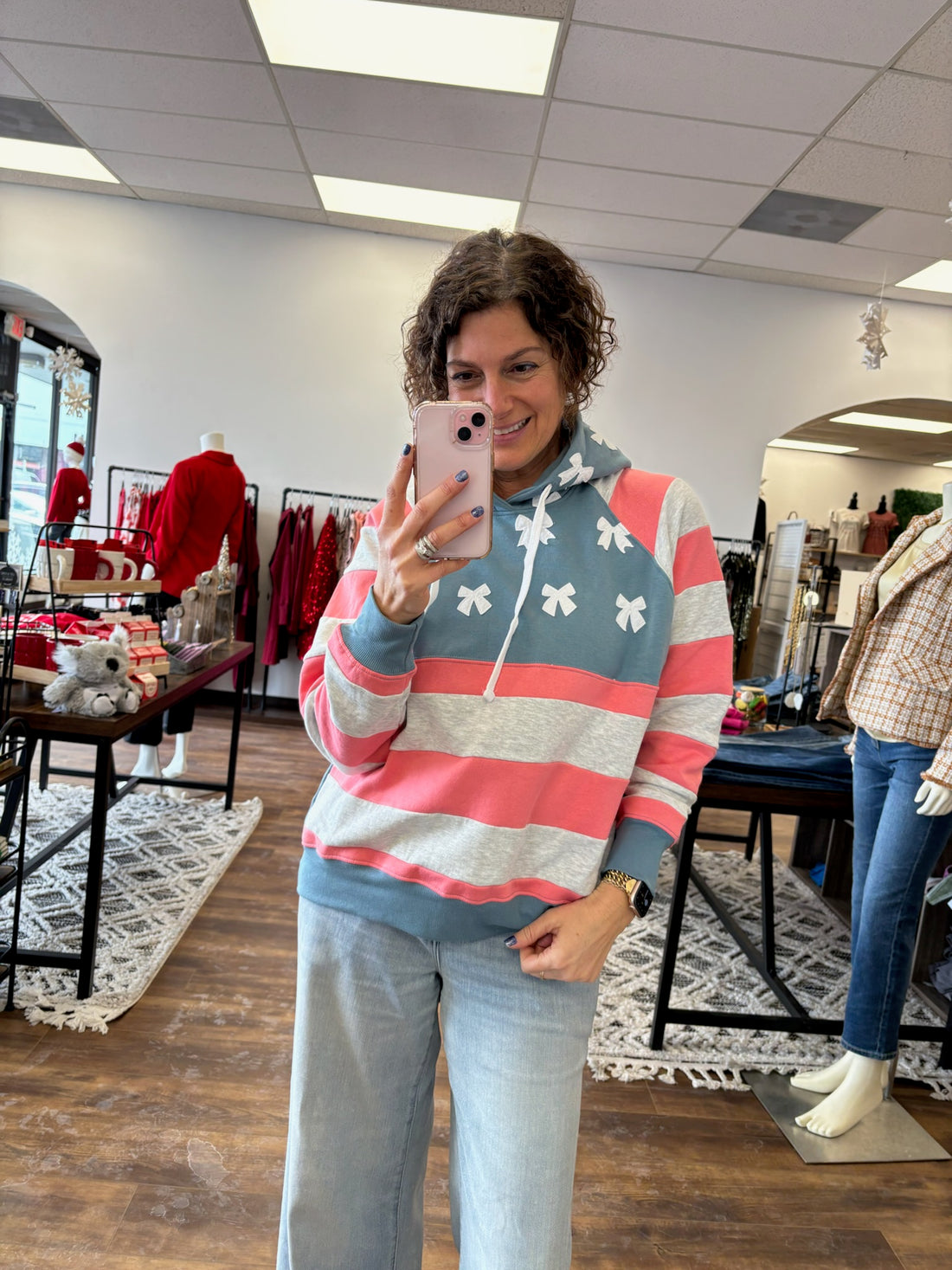 Red, White and BOW Hoodie