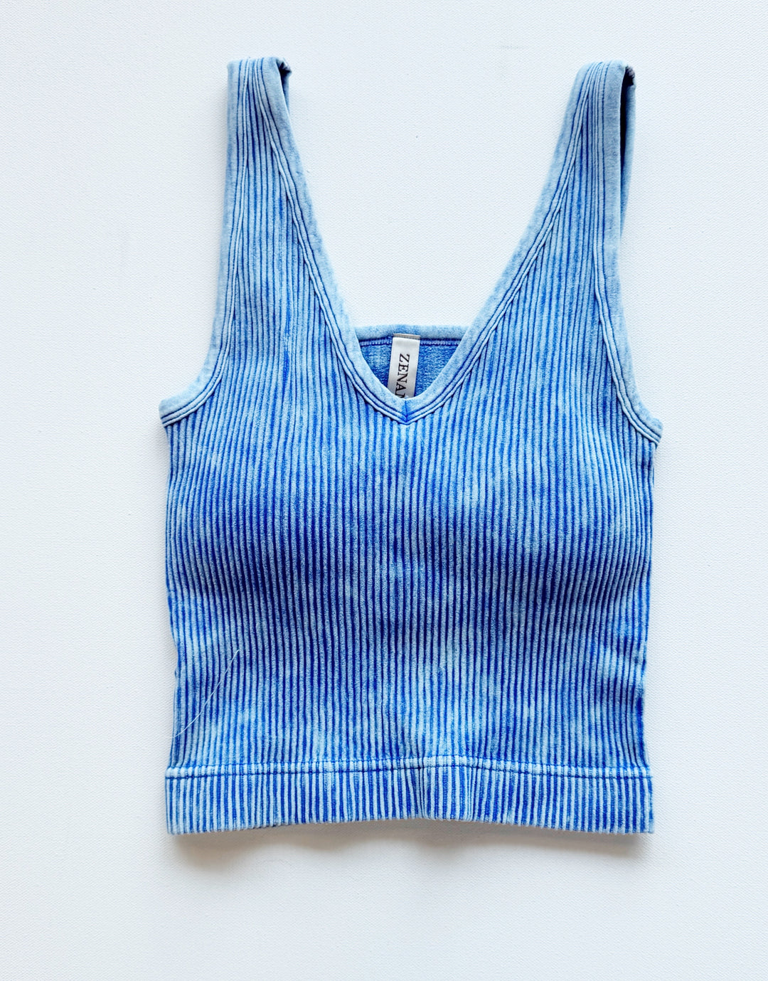 Mineral Washed Tank with Built-In Bra