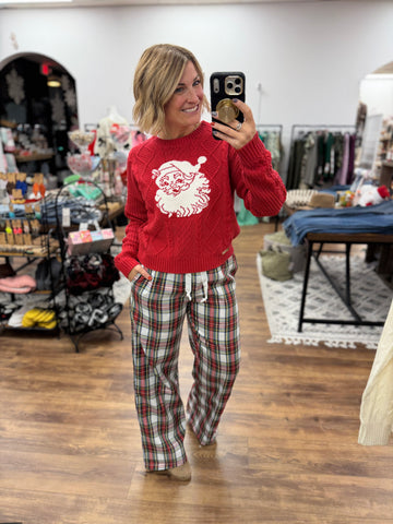 Everywear Pant - White Plaid