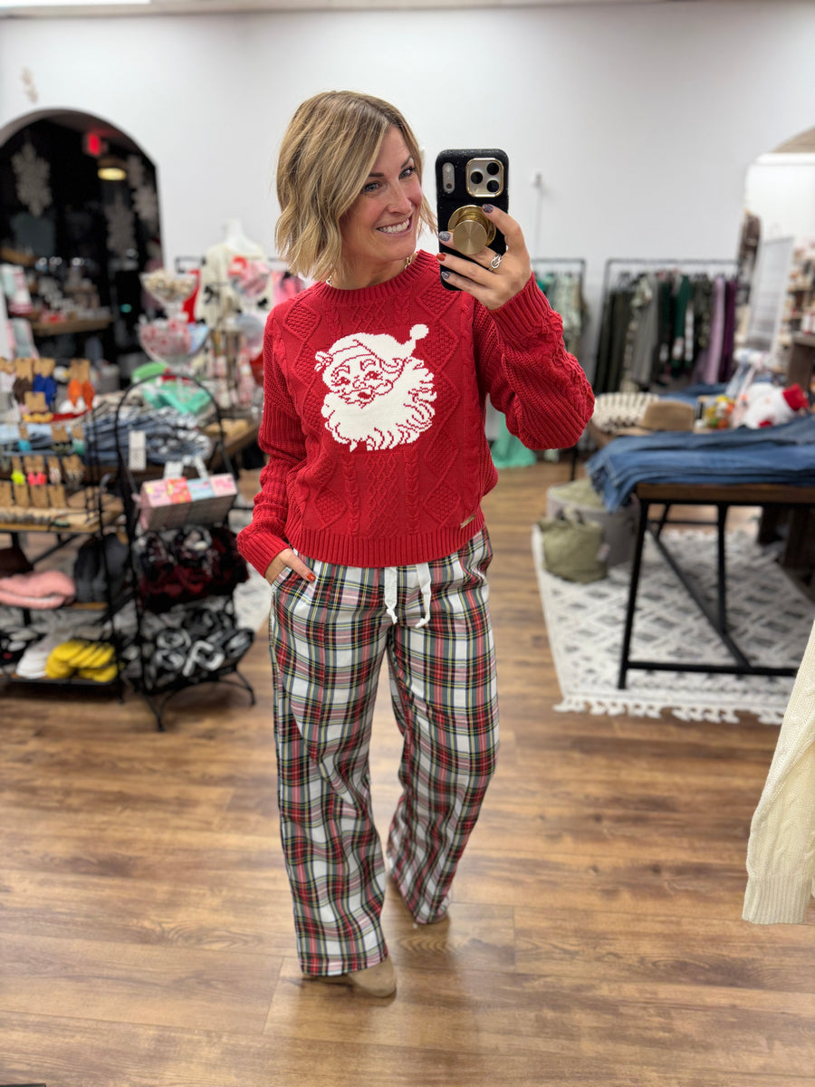 Everywear Pant - White Plaid