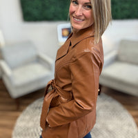 Long Sleeve Vegan Leather Coat