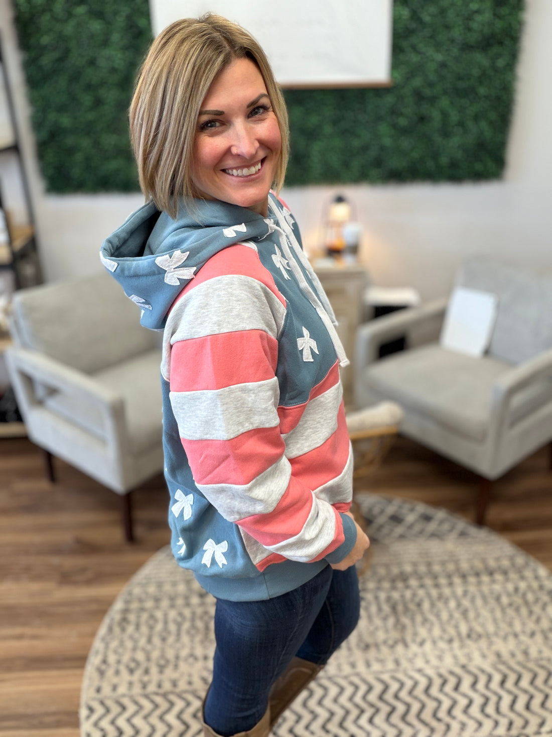Red, White and BOW Hoodie
