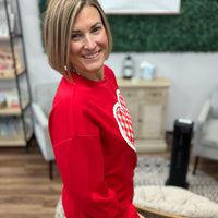 Gingham Heart Luxe Pullover