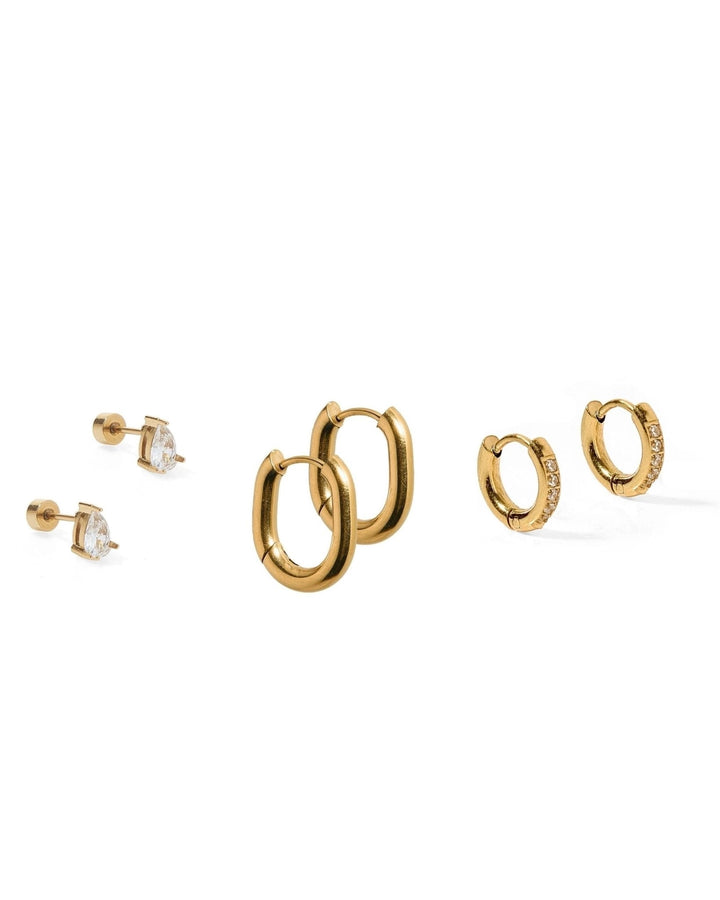 Linny Co - Huggie &amp; Screwback Stud Set - Pasadena