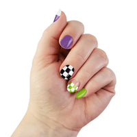 Slimelight | Green, Purple, Black Check Halloween Nail Wrap