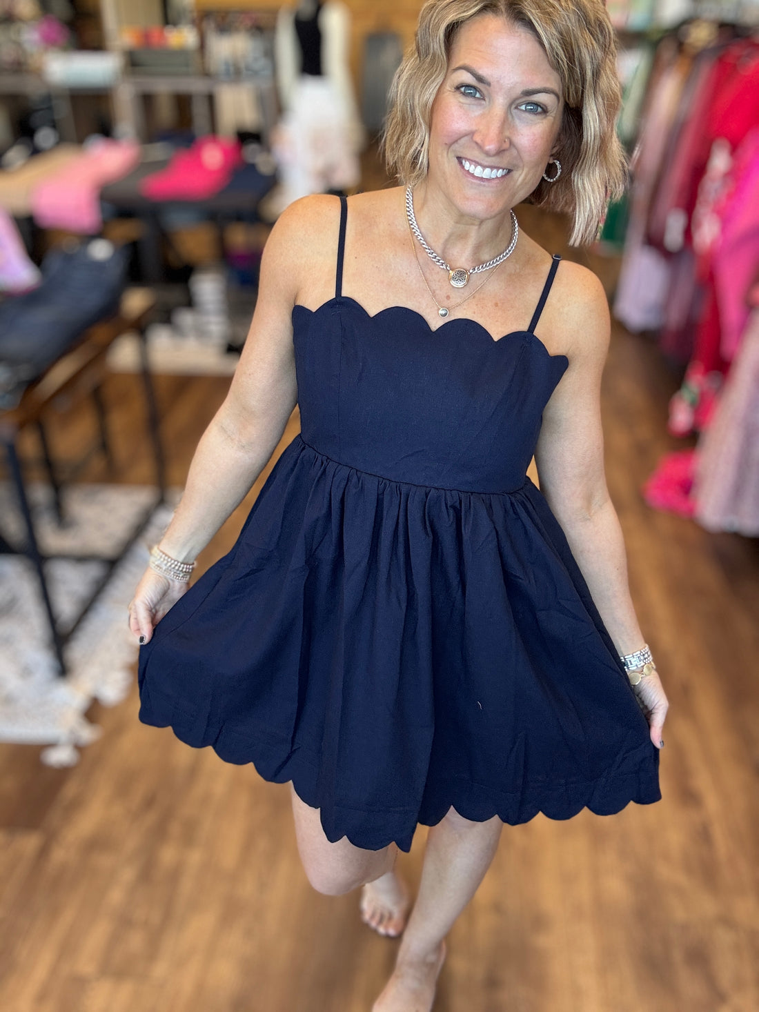 Scalloped Sweetheart Dress