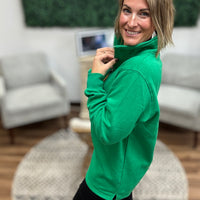 Miley - Vintage Quarter Zip Pullover - Green