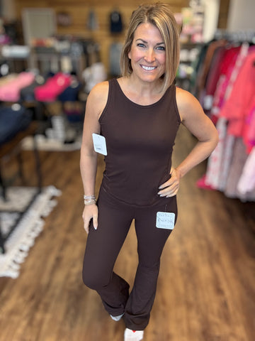 Ribbed Relax Tank - Chocolate