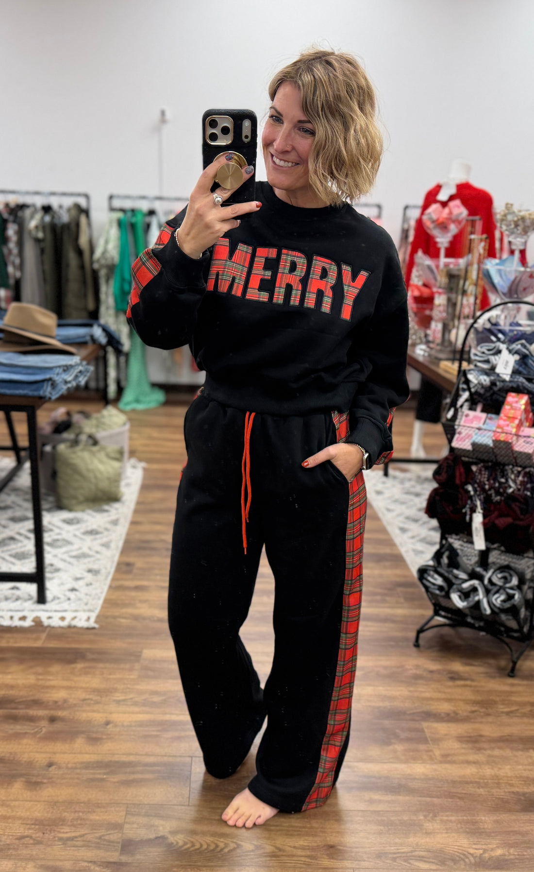 MERRY Plaid Pant Set