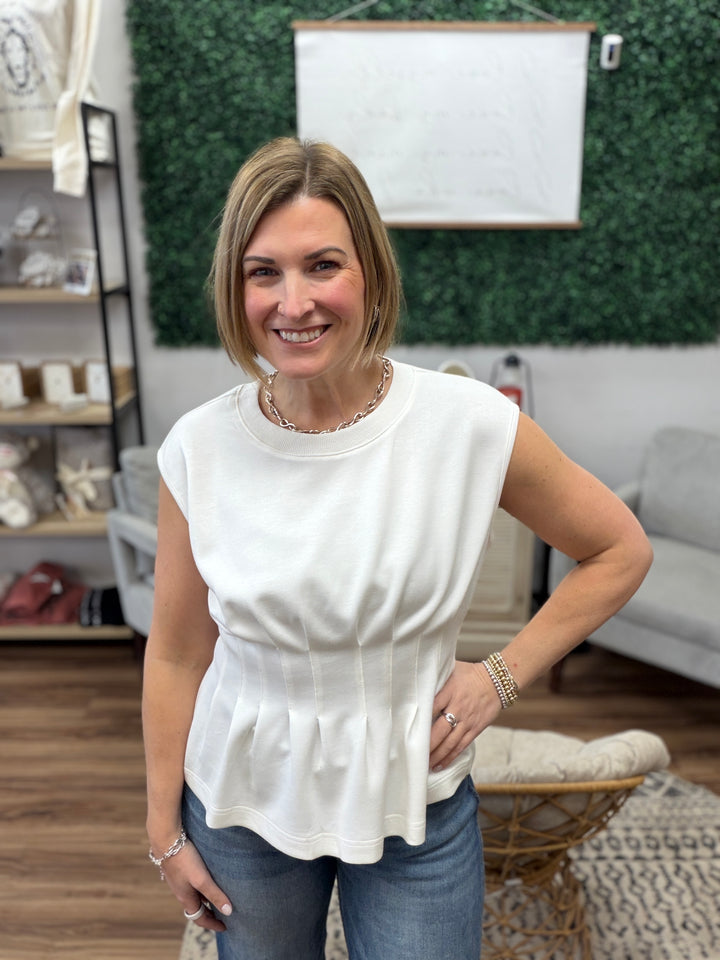 Pleated Peplum Top