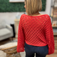 Free Spirit Bell Sleeve Sweater - Red