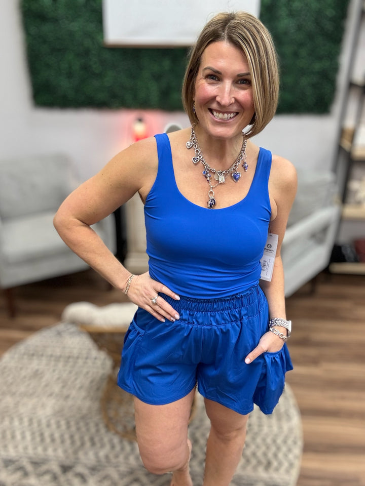 Flounce &amp; Flow Romper - Cobalt Blue