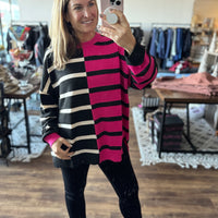 Parker Striped Sweater - Pink