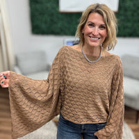 Free Spirit Bell Sleeve Sweater - Brown