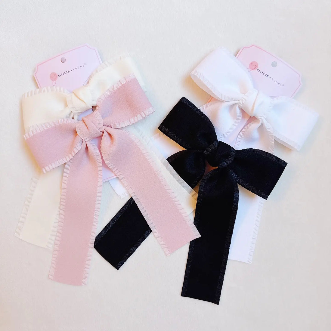 Lovely Edges Bow Hairclip - Set of 2