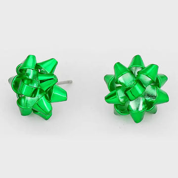 Christmas Bow Stud Earrings