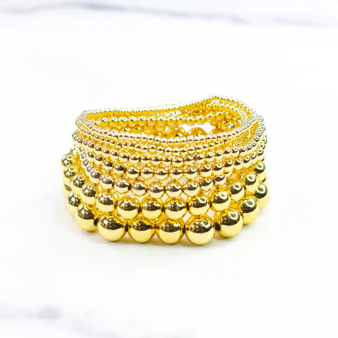 18k Gold Filled Stretch Bead Bracelets