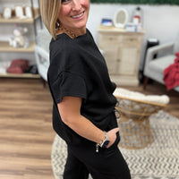 The On Repeat Textured Set - Black