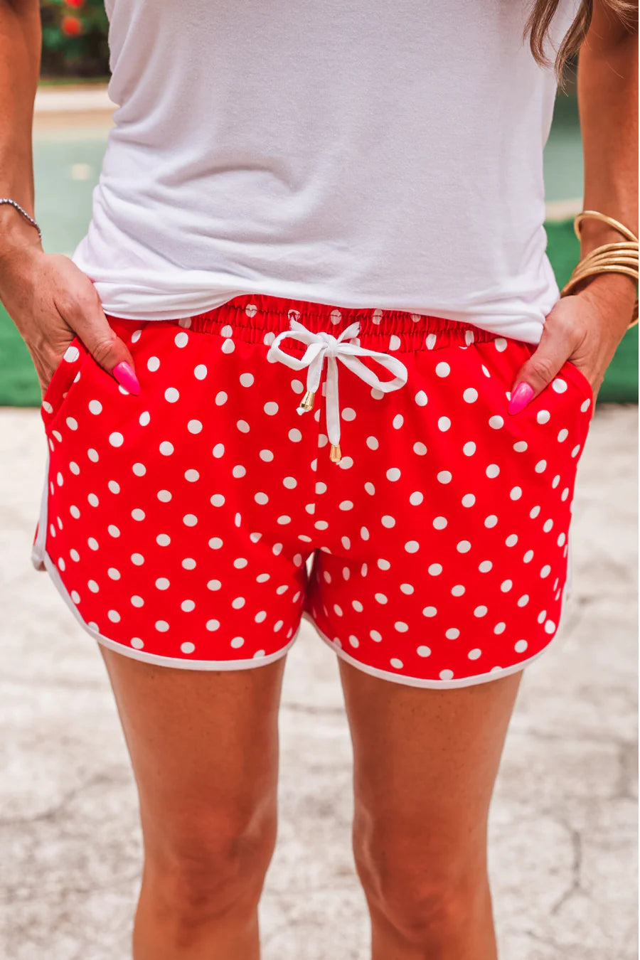 Best Ever Shorts: Red Polka Dot