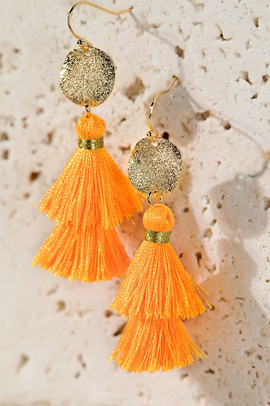 Disc &amp; Tassel Earrings