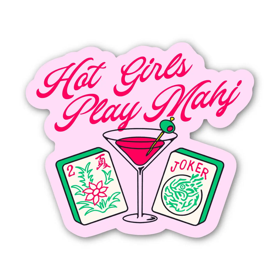 Hot Girls Play Mahj Waterproof Sticker