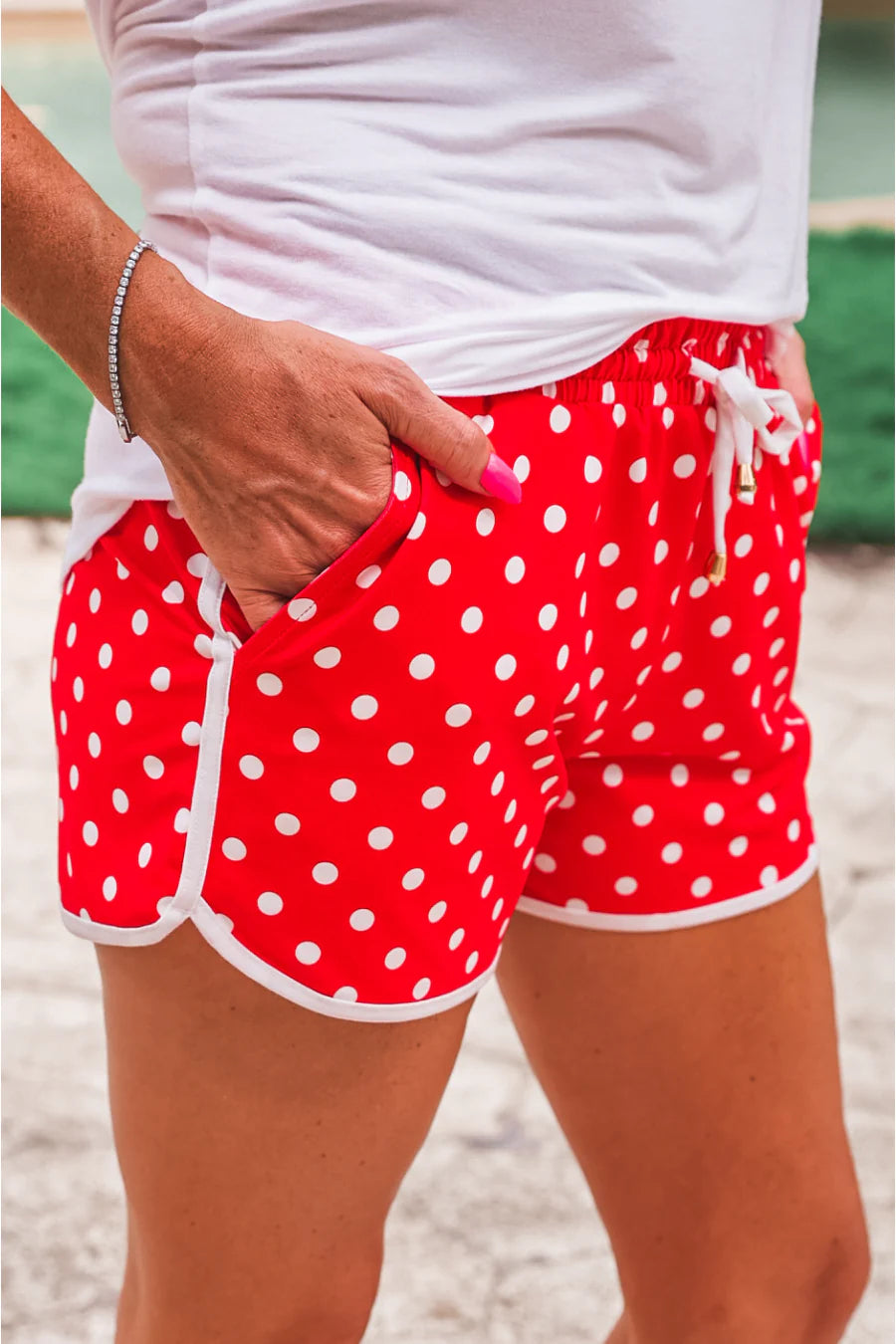 Best Ever Shorts: Red Polka Dot