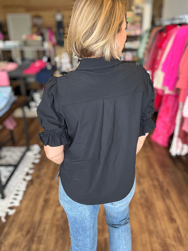 Liverpool - Snap Front Knit Shirt - Black
