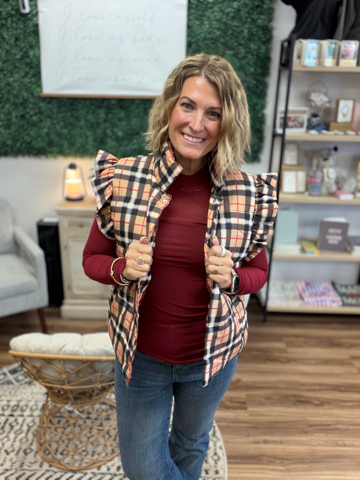 Nora Plaid Puffer Vest