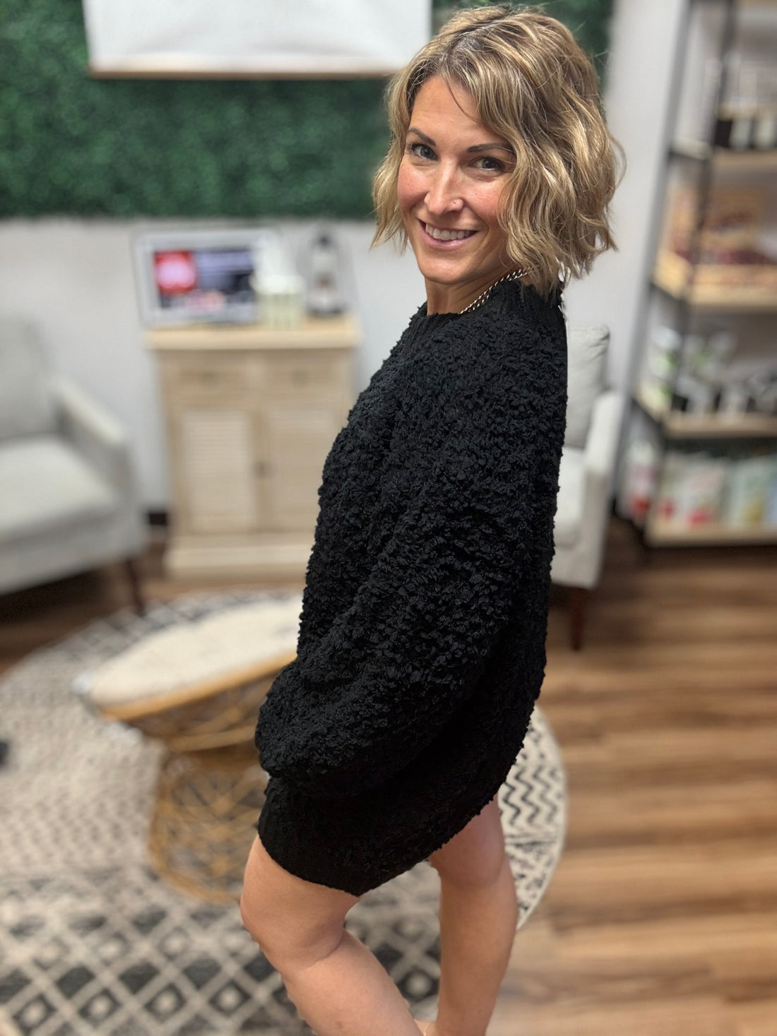 Bouclé Cozy Pocket Sweater Dress