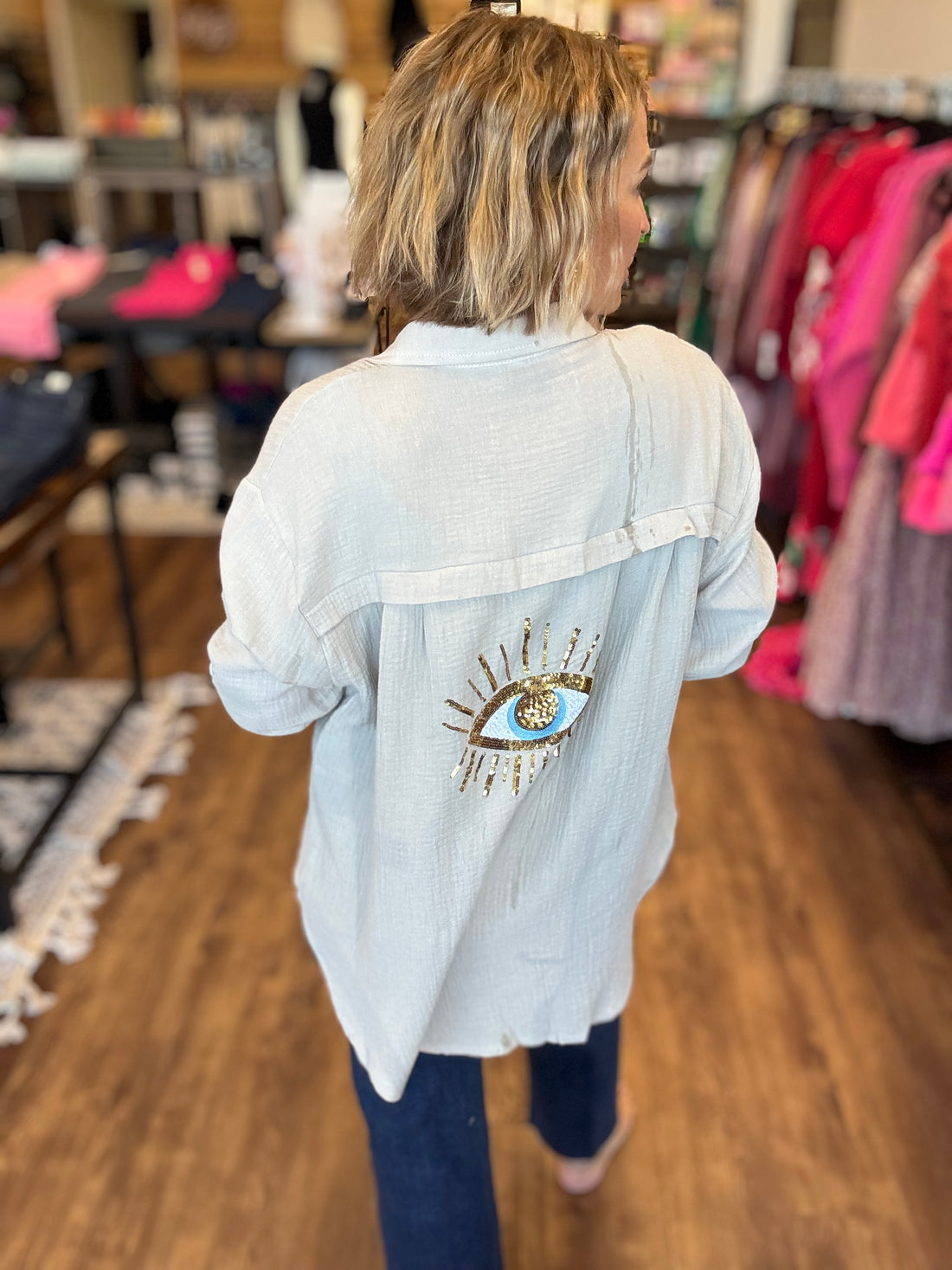 Santorini Shade Gauze Top - Beige