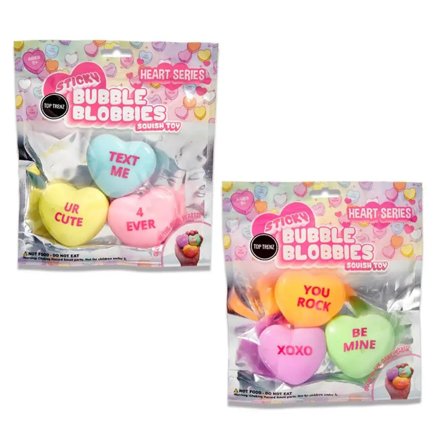 Sticky Bubble Blobbies - Glow in the Dark Valentine Edition