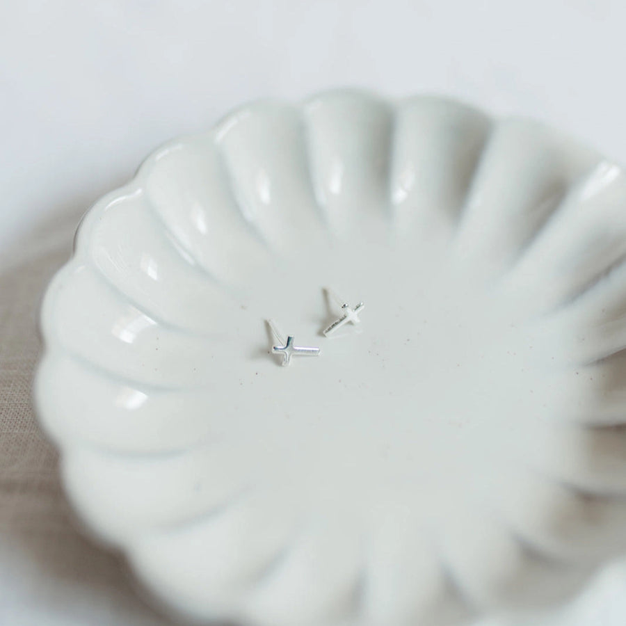 Cross Stud Earrings | Waterproof