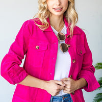 Shannon - Corduroy Collared Button Down Jacket