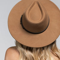 Leather Trim Felt Hat