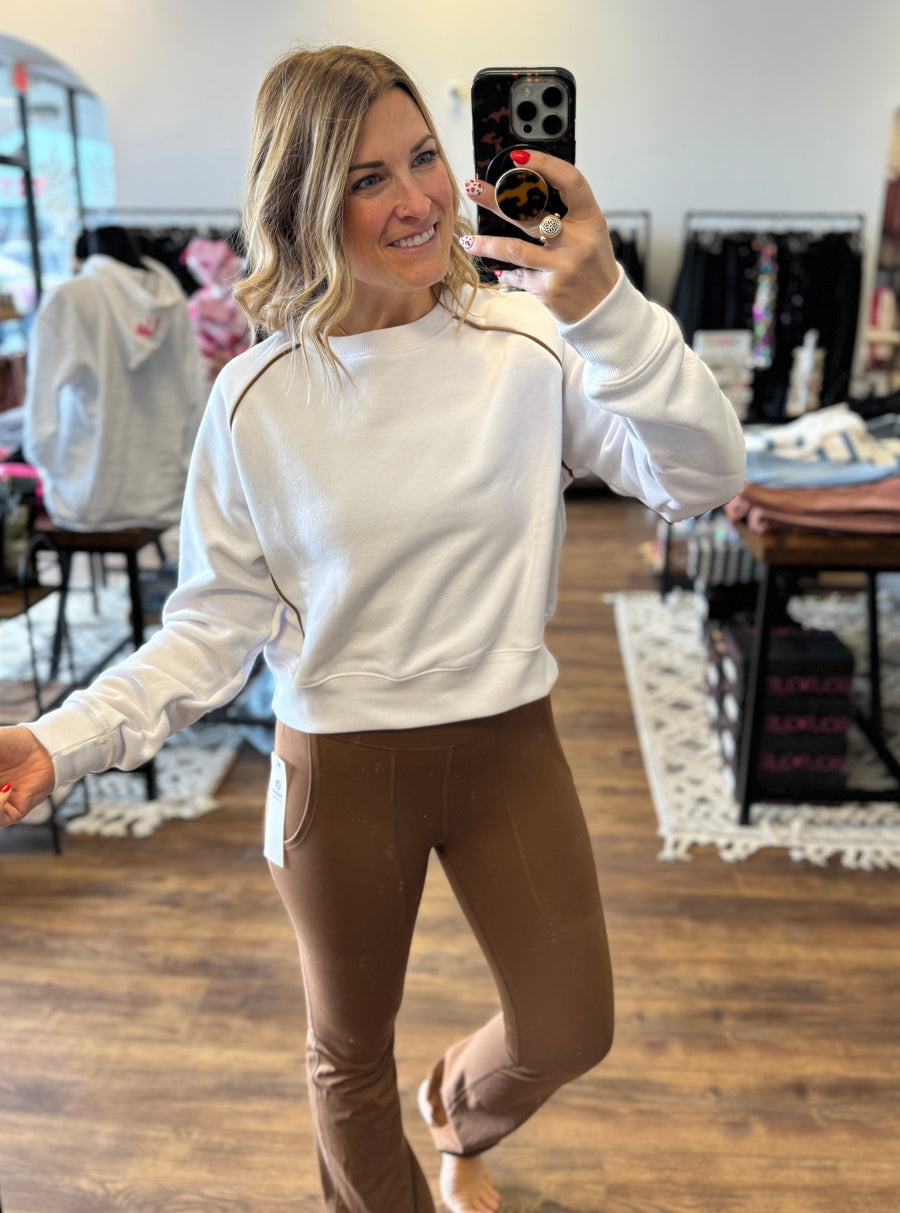 Piped Fleece Crewneck Sweatshirt