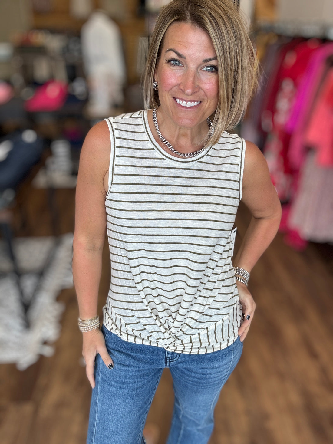 Liverpool - Twist Front Knit Top
