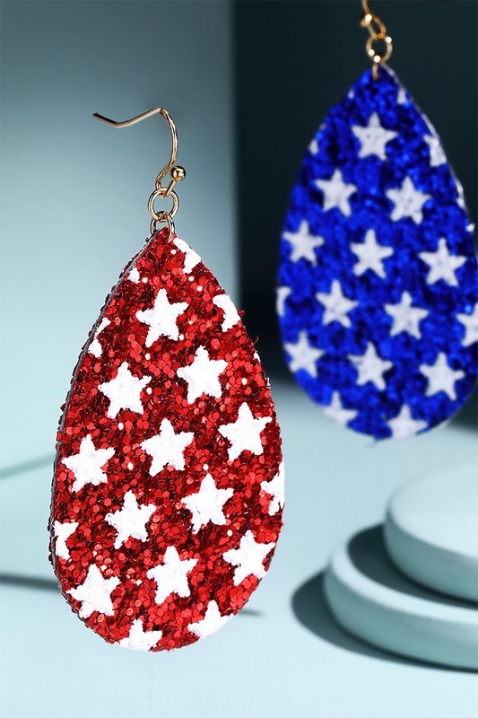 Glitter Star Teardrop Earrings