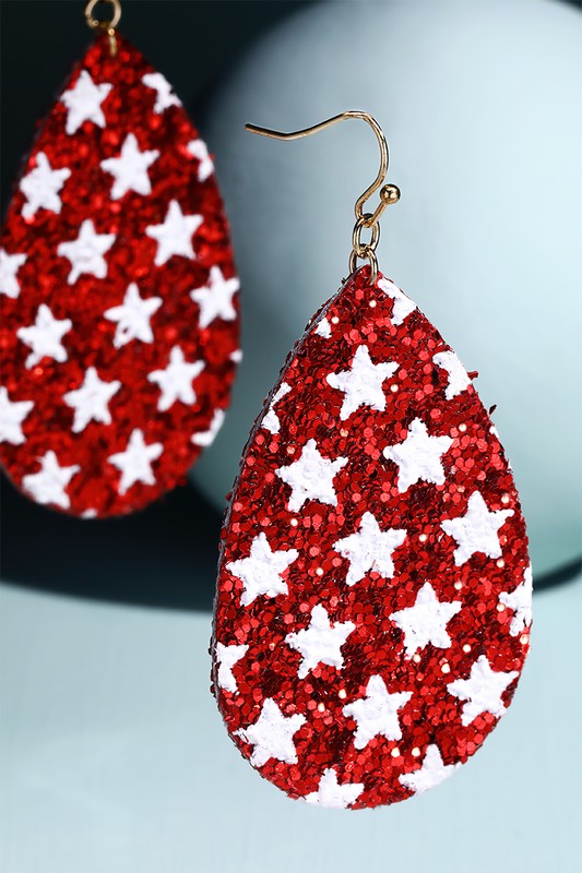Glitter Star Teardrop Earrings