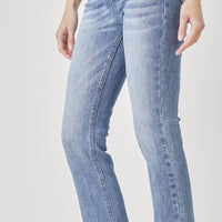 Risen - Straight Leg Asymetrical Zipper Jeans