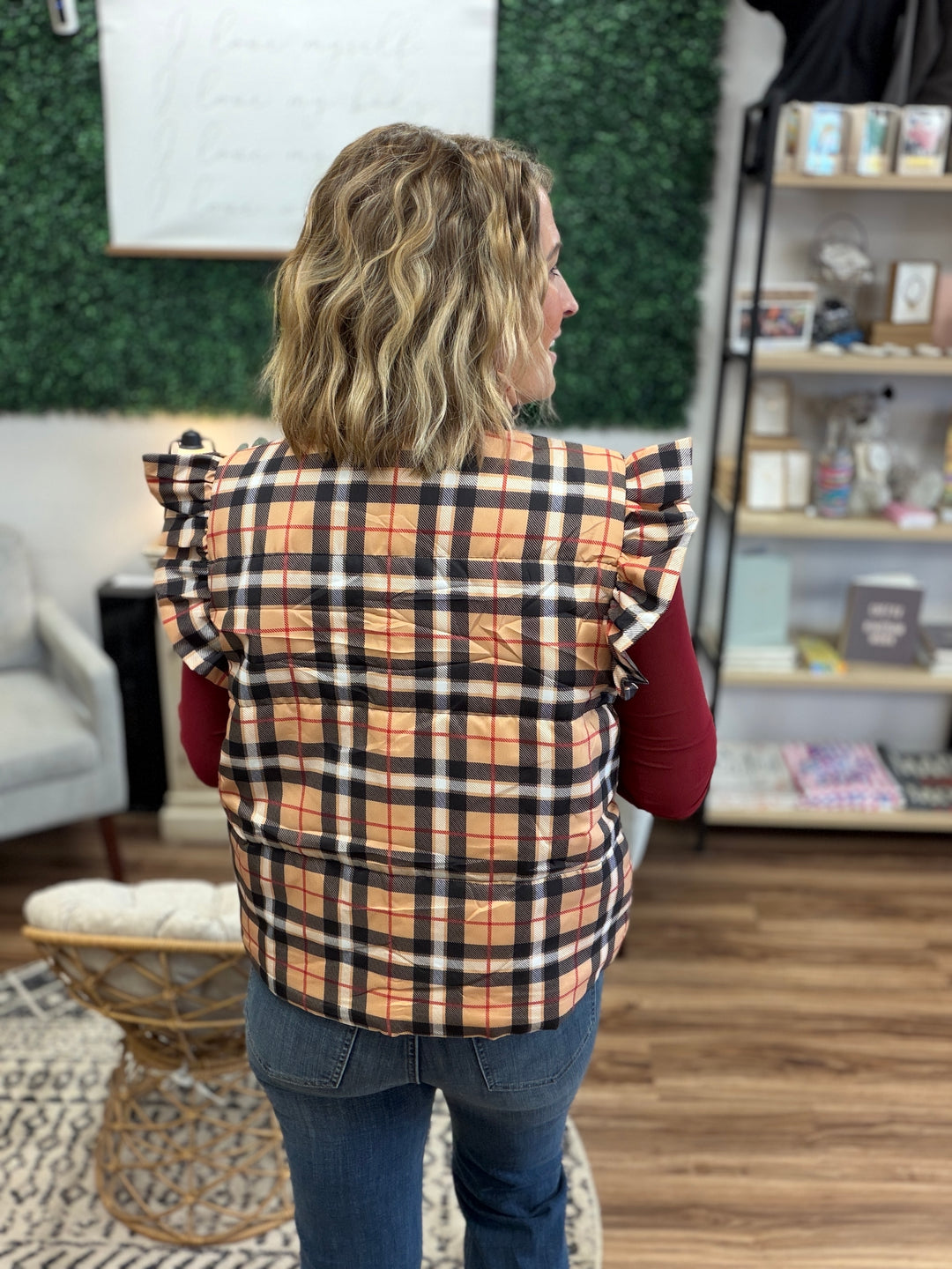 Nora Plaid Puffer Vest