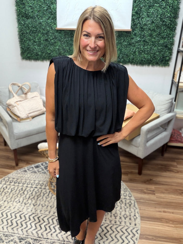 Liverpool - Sleeveless Draped Knit Asymmetrical Dress