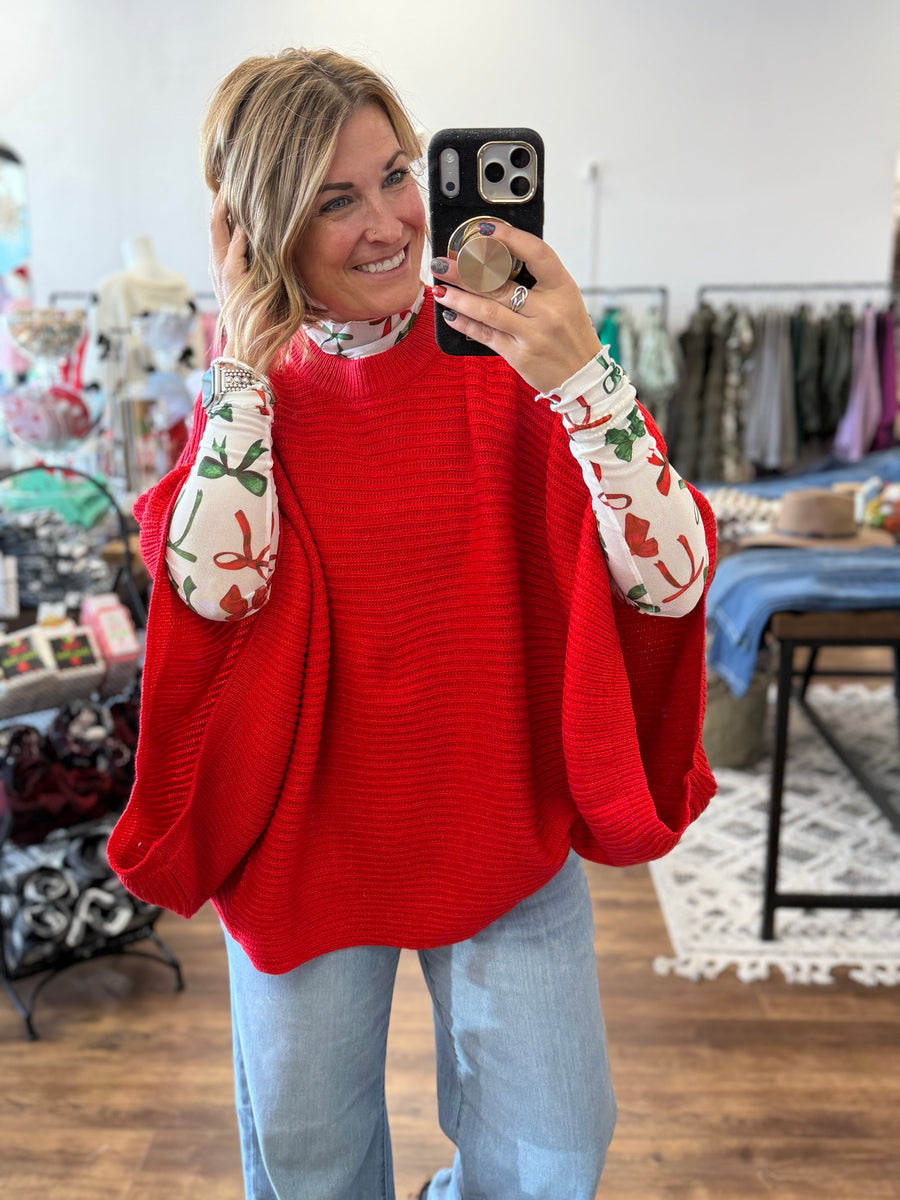 Keigan Mesh Top- Midnight Bow Christmas Edition