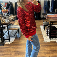 In the Spotlight Sequin Top - Red