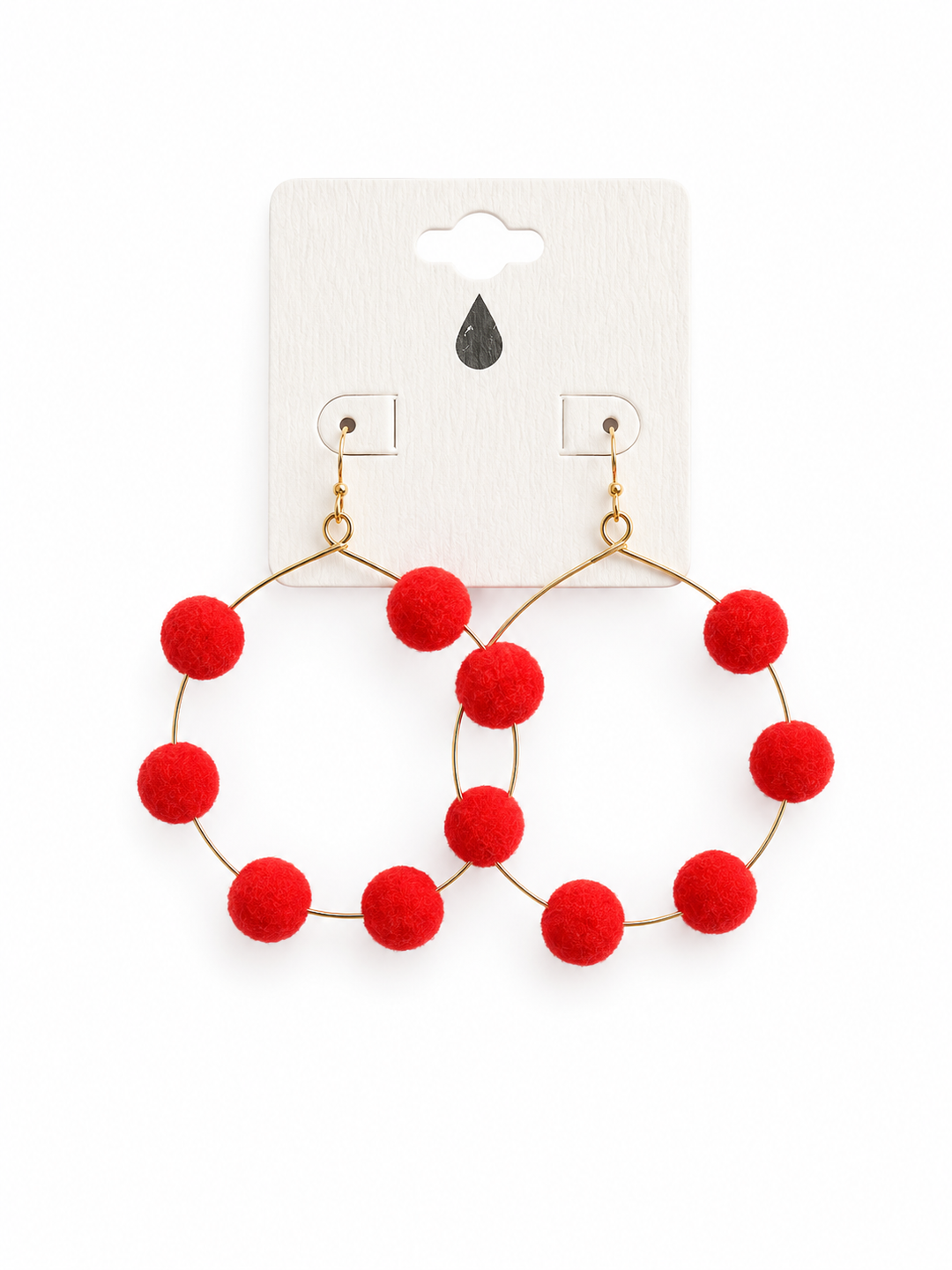 Red Pom Earrings
